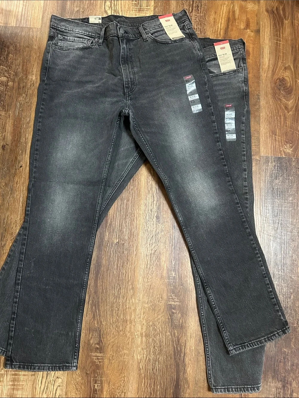 Levi's Black Faded Straight-Leg Jeans - Pair